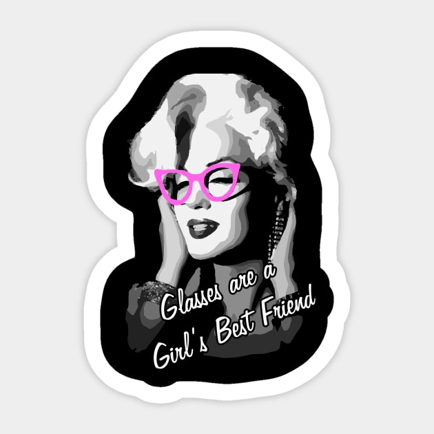 Glasses Are A Girl's Best Friend Sticker by peckiefoureyes